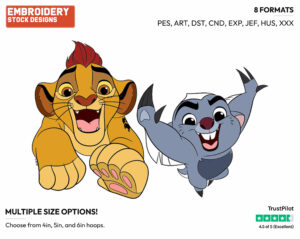 Kion, Bunga - The Lion Guard - TV Shows - Disney Embroidery Design in 3 sizes & 8 formats