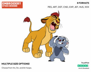 Kion, Bunga - The Lion Guard - TV Shows - Disney Embroidery Design in 3 sizes & 8 formats