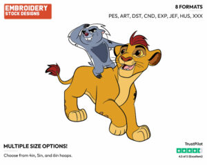 Kion, Bunga - The Lion Guard - TV Shows - Disney Embroidery Design in 3 sizes & 8 formats