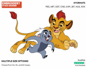 Kion, Bunga - The Lion Guard - TV Shows - Disney Embroidery Design in 3 sizes & 8 formats