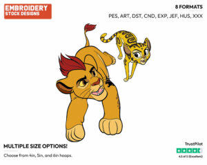 Kion, Fuli - The Lion Guard - TV Shows - Disney Embroidery Design in 3 sizes & 8 formats