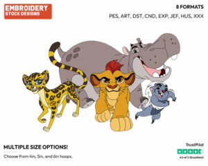Kion, Bunga, Fuli, Beshte - The Lion Guard - TV Shows - Disney Embroidery Design in 3 sizes & 8 formats