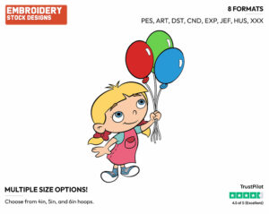 Annie Holding Balloons - Little Einsteins - TV Shows - Disney Embroidery Design in 3 sizes & 8 formats