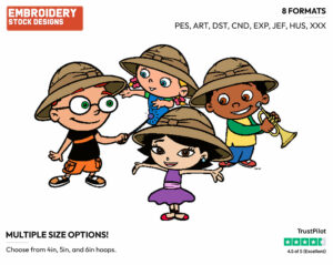 Leo, Annie, June, Quincy - Little Einsteins - TV Shows - Disney Embroidery Design in 3 sizes & 8 formats