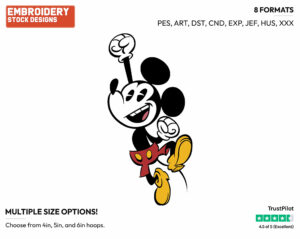 Mickey Mouse Cheering - Mickey Mouse - Classic TV - TV Shows - Disney Embroidery Design in 3 sizes & 8 formats
