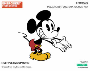 Mickey Mouse Showing His Hands - Mickey Mouse - Classic TV - TV Shows - Disney Embroidery Design in 3 sizes & 8 formats
