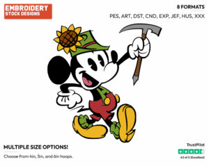 Mickey Mouse Hiking - Mickey Mouse - Classic TV - TV Shows - Disney Embroidery Design in 3 sizes & 8 formats
