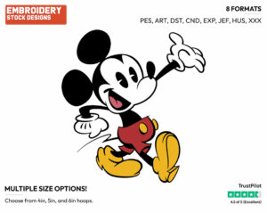Mickey Mouse - Mickey Mouse - Classic TV - TV Shows - Disney Embroidery Design in 3 sizes & 8 formats
