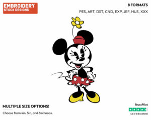 Minnie Mouse - Mickey Mouse - Classic TV - TV Shows - Disney Embroidery Design in 3 sizes & 8 formats