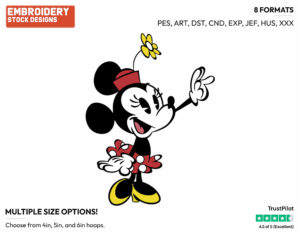 Minnie Mouse - Mickey Mouse - Classic TV - TV Shows - Disney Embroidery Design in 3 sizes & 8 formats