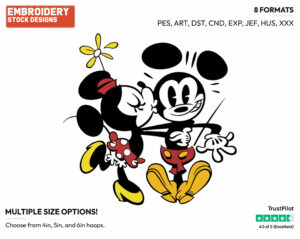 Mickey, Minnie Mouse - Mickey Mouse - Classic TV - TV Shows - Disney Embroidery Design in 3 sizes & 8 formats