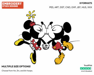 Mickey, Minnie Mouse - Mickey Mouse - Classic TV - TV Shows - Disney Embroidery Design in 3 sizes & 8 formats