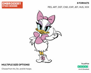 Daisy Duck - Mickey Mouse - Classic TV - TV Shows - Disney Embroidery Design in 3 sizes & 8 formats
