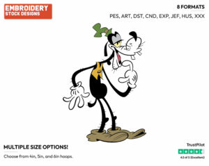 Goofy - Mickey Mouse - Classic TV - TV Shows - Disney Embroidery Design in 3 sizes & 8 formats