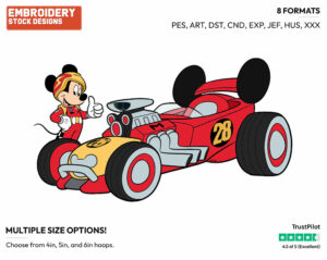 Mickey Mouse - Mickey and the Roadster Racers - TV Shows - Disney Embroidery Design in 3 sizes & 8 formats