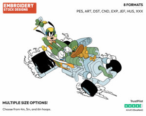 Goofy - Mickey and the Roadster Racers - TV Shows - Disney Embroidery Design in 3 sizes & 8 formats