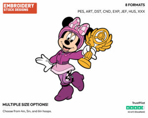Minnie Mouse Holding A Trophy - Mickey and the Roadster Racers - TV Shows - Disney Embroidery Design in 3 sizes & 8 formats