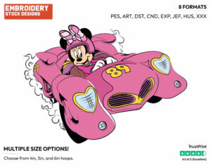 Minnie Mouse - Mickey and the Roadster Racers - TV Shows - Disney Embroidery Design in 3 sizes & 8 formats