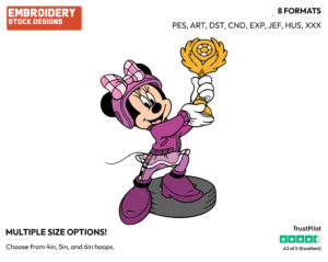 Minnie Mouse Holding A Trophy - Mickey and the Roadster Racers - TV Shows - Disney Embroidery Design in 3 sizes & 8 formats