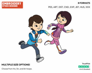 Loretta, Miles Running - Miles from Tomorrowland - TV Shows - Disney Embroidery Design in 3 sizes & 8 formats