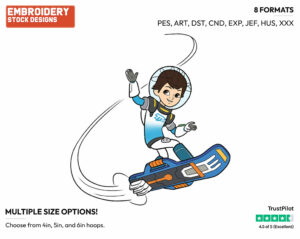 Miles On Blastboard - Miles from Tomorrowland - TV Shows - Disney Embroidery Design in 3 sizes & 8 formats
