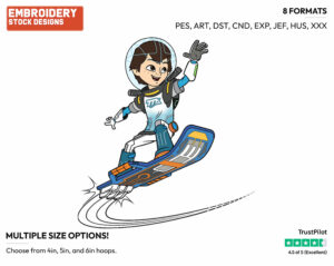 Miles On His Blastboard - Miles from Tomorrowland - TV Shows - Disney Embroidery Design in 3 sizes & 8 formats