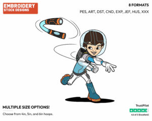 Miles Throwing Laserang - Miles from Tomorrowland - TV Shows - Disney Embroidery Design in 3 sizes & 8 formats