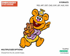 Baby Fozzie - Muppet Babies - Classic - TV Shows - Disney Embroidery Design in 3 sizes & 8 formats