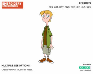 Jeremy - Phineas and Ferb - TV Shows - Disney Embroidery Design in 3 sizes & 8 formats
