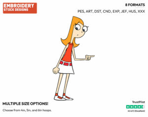 Candace - Phineas and Ferb - TV Shows - Disney Embroidery Design in 3 sizes & 8 formats