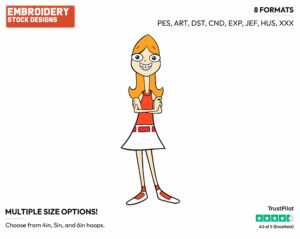Candace - Phineas and Ferb - TV Shows - Disney Embroidery Design in 3 sizes & 8 formats