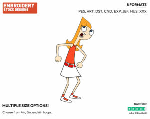 Candace - Phineas and Ferb - TV Shows - Disney Embroidery Design in 3 sizes & 8 formats