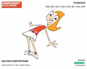 Candace - Phineas and Ferb - TV Shows - Disney Embroidery Design in 3 sizes & 8 formats