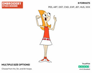 Candace - Phineas and Ferb - TV Shows - Disney Embroidery Design in 3 sizes & 8 formats