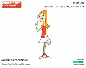 Candace - Phineas and Ferb - TV Shows - Disney Embroidery Design in 3 sizes & 8 formats