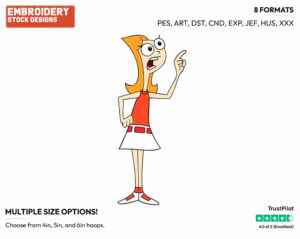 Candace - Phineas and Ferb - TV Shows - Disney Embroidery Design in 3 sizes & 8 formats