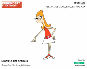 Candace - Phineas and Ferb - TV Shows - Disney Embroidery Design in 3 sizes & 8 formats