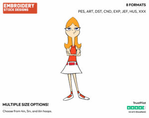 Candace - Phineas and Ferb - TV Shows - Disney Embroidery Design in 3 sizes & 8 formats