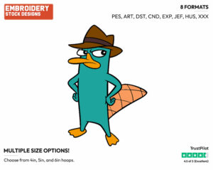 Perry - Phineas and Ferb - TV Shows - Disney Embroidery Design in 3 sizes & 8 formats