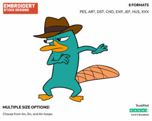 Perry - Phineas and Ferb - TV Shows - Disney Embroidery Design in 3 sizes & 8 formats