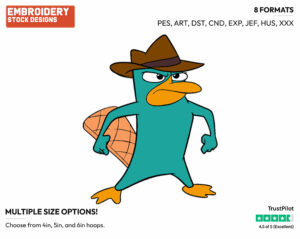 Perry - Phineas and Ferb - TV Shows - Disney Embroidery Design in 3 sizes & 8 formats