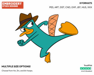 Perry - Phineas and Ferb - TV Shows - Disney Embroidery Design in 3 sizes & 8 formats