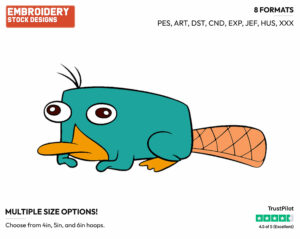 Perry - Phineas and Ferb - TV Shows - Disney Embroidery Design in 3 sizes & 8 formats