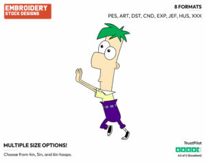 Ferb - Phineas and Ferb - TV Shows - Disney Embroidery Design in 3 sizes & 8 formats