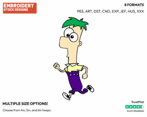 Ferb - Phineas and Ferb - TV Shows - Disney Embroidery Design in 3 sizes & 8 formats