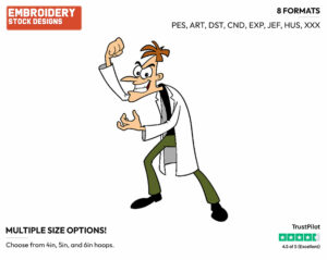 Doofenshmirtz - Phineas and Ferb - TV Shows - Disney Embroidery Design in 3 sizes & 8 formats