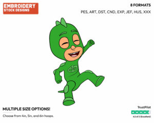 Gekko - PJ Masks - TV Shows - Disney Embroidery Design in 3 sizes & 8 formats