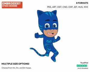 Catboy - PJ Masks - TV Shows - Disney Embroidery Design in 3 sizes & 8 formats