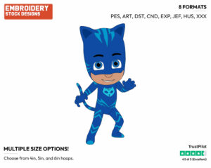 Catboy - PJ Masks - TV Shows - Disney Embroidery Design in 3 sizes & 8 formats