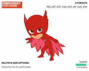 Owlette - PJ Masks - TV Shows - Disney Embroidery Design in 3 sizes & 8 formats